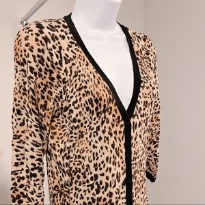 The Limited // Cheetah Leopard Animal Print 3/4 Sleeve Cardigan